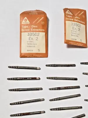 10 Pcs 33502 LH Spiral TAPERED FLUTE SCREW Extractor Ex-2 Tap Die Extraction