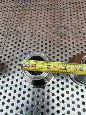 USED PICK HEATERS STAINLESS STEEL CHECK VALVE W/ 1.5" SANITARY FITTING