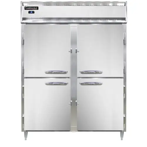 Continental D2RESNSSHD 57" Two Section Reach In Refrigerator, (4) Left/right Hinge Solid Doors, Top Compressor, 115v