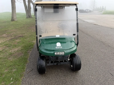 (1) 2019 E-Z-Go EFI golf cart with a Kawasaki gas engine, model 657061G01, includes canopy, fold-dow...