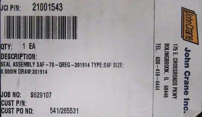 NEW JOHN CRANE SAF-70-301914 SEAL ASSEMBLY SAF-70QREG-301914 81715257 21001543