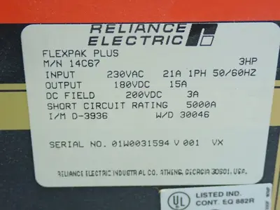 USED RELIANCE ELECTRIC 14C67