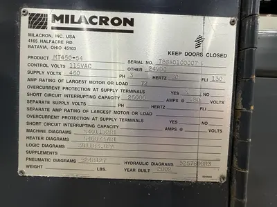 USED 2002 FERROMATIK MILACRON MT450-54