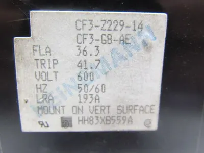 Heinemann CF3-G8-AE CF3-Z229-14 3-Pole Circuit Breaker 36.3A 600V