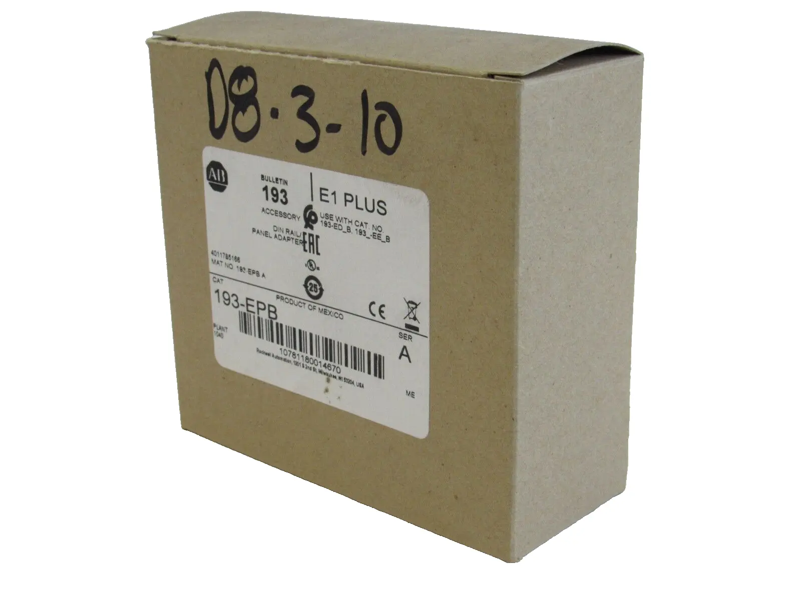 ALLEN BRADLEY 193-EPB PANEL MOUNT ADAPTOR 193EPB NEW, SURPLUS