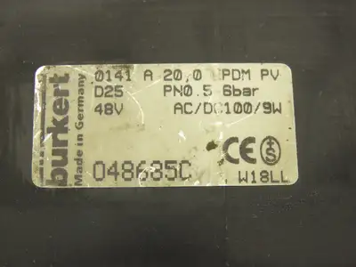 Burkert 0141 A Diaphragm Solenoid Valve 2/2 way 6 Bar 1.5" NPT 48V