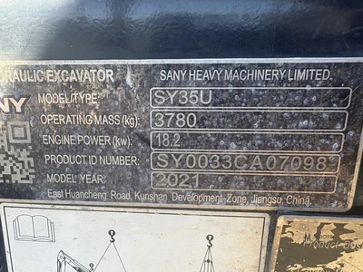 Used 2021 SANY SY35U Crawler Excavators - Mini Tennessee US | Moore Equipment #1517310