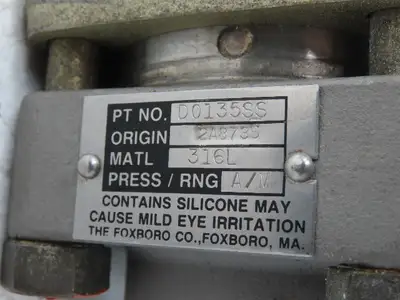 Foxboro D0135SS Pressure Transmitter With 2.5" AMETEK Type RM Head