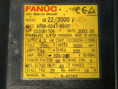Used FANUC A06B0247B605 Motors (misc) Ohio US | HGR 24 #1300964
