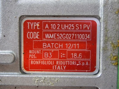 Bonfiglioli A Series Helica Bevel Gearmotor Worm gear A102UH25S1PV (LOC1661)