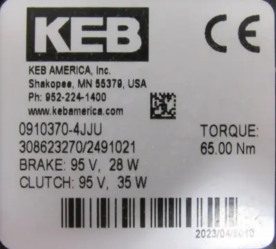 NEW KEB 0910370-4JJU BRAKE CLUTCH 95V 308623270/2491021