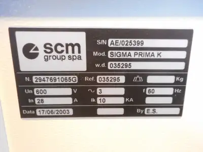 Used 2003 SCM SIGMA PRIMA K Woodworking Saws British Columbia CA | Lenmark #272022