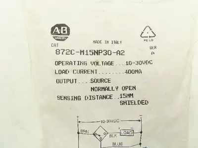 Allen Bradley 872C-M15NP30-A2 Inductive Proximity Sensor 15mm Range