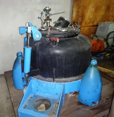 Heine 340 gastight perforate basket centrifuge, Tefzel-coated 316SS.