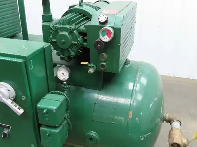 Rietschle Dual Vacuum Pump 3Hp 230/460V 3Ph Baldor Motor 140Gal Tank -25inHG