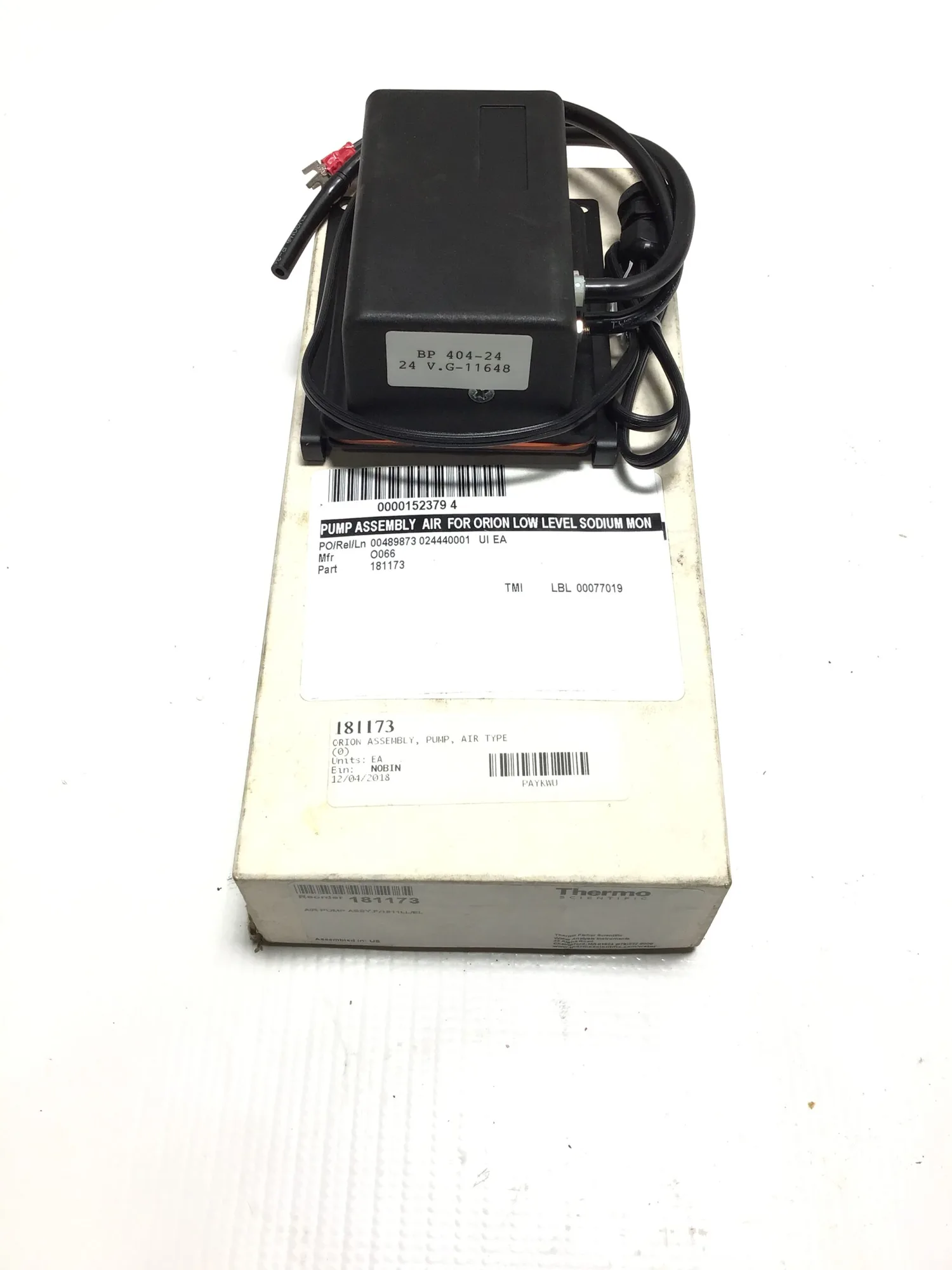 Thermo Scientific Orion BP 404-24 G-11648 Air Pump Assembly