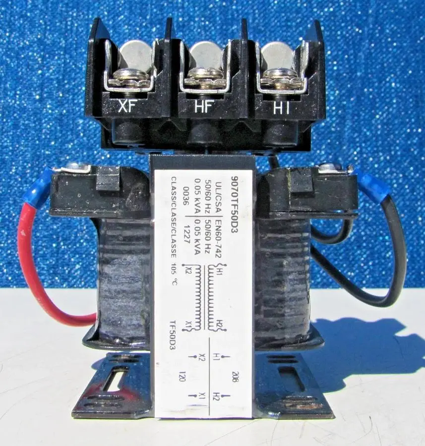 Square D .05 KVA Control Transformer 208V Primary 120V Secondary 50 VA