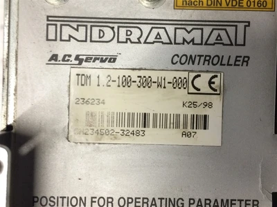 USED INDRAMAT TDM 1.2-100-300-W1-000 (5)-A.C.SERVO CONTROLLER