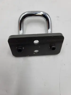 Threaded chrome ptd steel Through-Hole-Mount Offset Pull Handles 2" Ctr-to-Ctr with plate 3/8" dia. handle material