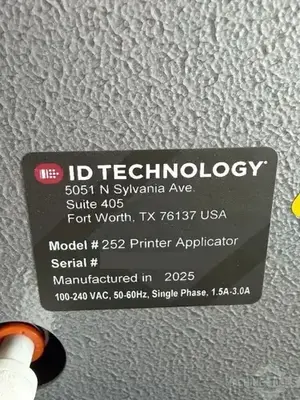 USED 2025 ID TECHNOLOGY 252 PRINTER APPLICATOR