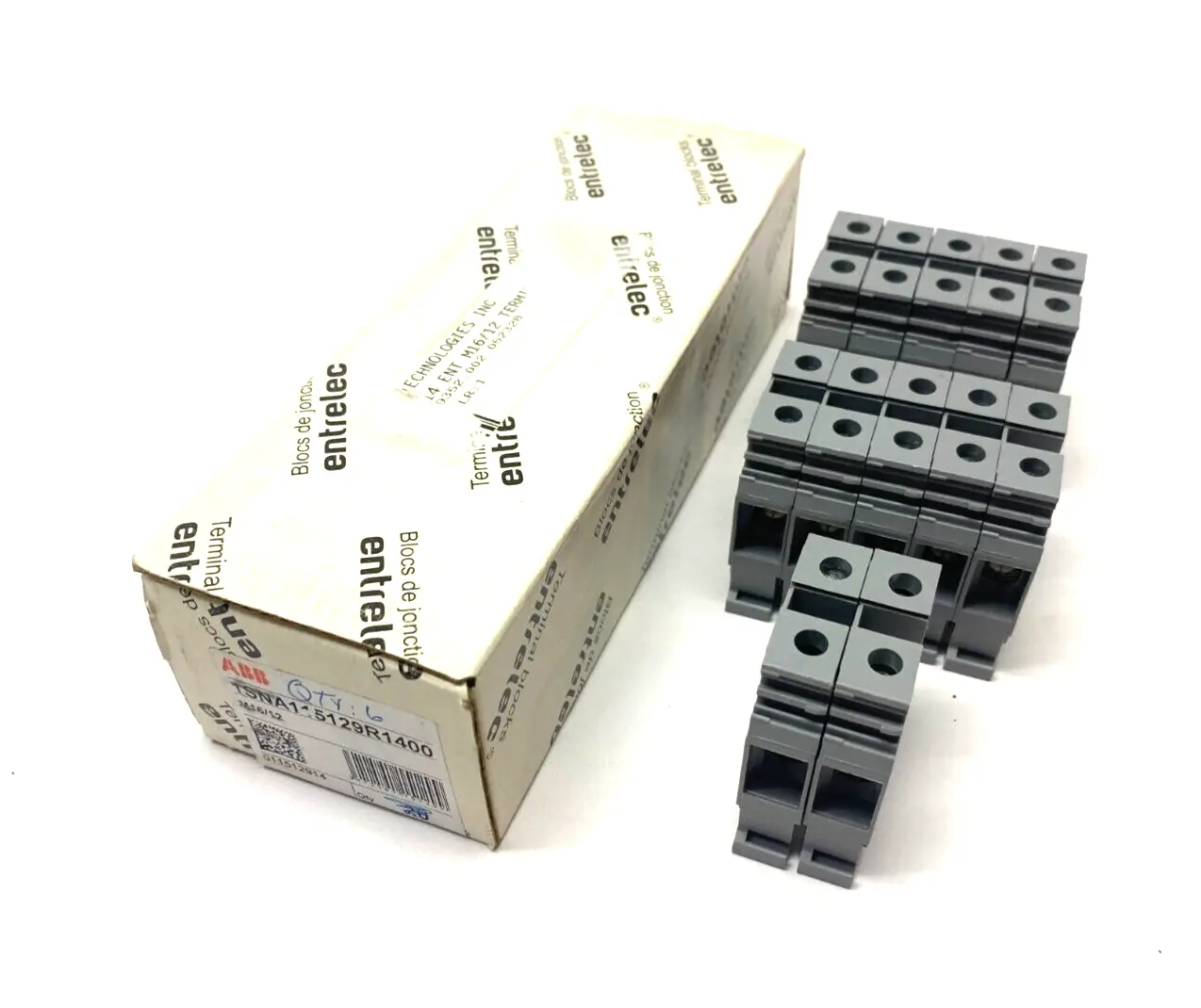 USED ABB ENTRELEC FEED-THROUGH TERMINAL BLOCK GRAY 12MM