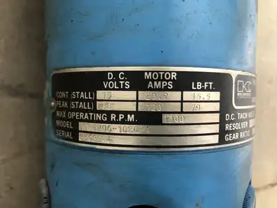 Kollmorgen TT-4206-1020-A Direct Drive DC Motor 1300RPM 13/68VDC