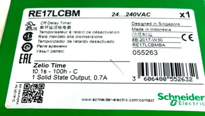 NEW SCHNEIDER ELECTRIC RE17LCBM OFF-DELAY TIMER 24..240VAC