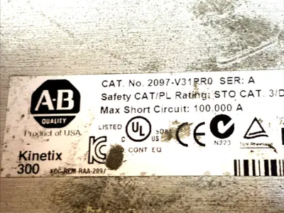USED ALLEN-BRADLEY KINETIX 300 SERVO DRIVE 0.4KW 120/240V ETHERNET SER A