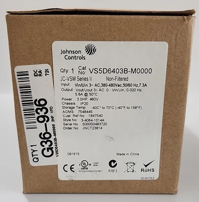 NEW Johnson Controls VS5D6403B-M0000
