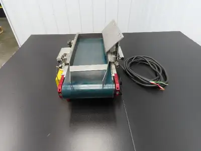 NKE 6"x 17" Small Parts Conveyor Low Profile Flat Belt Slow Feed 220V 3PH 1FPM