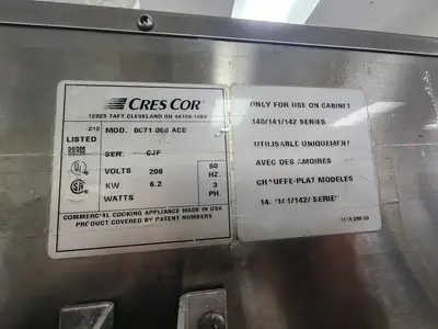 Used Cres-Cor Used Cres Cor 0071 090 ACB & 141FSS Roast & Hold Cabinet 220V Hot Food Warming, Holding, & Transport Cabinets Illinois US | Falcon Restaurant Supply #1376675