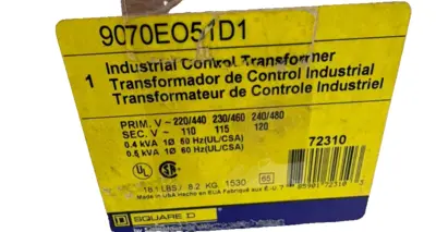 NEW SQUARE D 9070EO51D1 INDUSTRIAL CONTROL TRANSFORMER