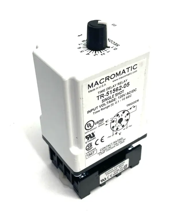 Used MACROMATIC TIME DELAY RELAY, SINGLE SHOT, 0.1-10SEC Relays & Switches | Maverick Industrial Sales #1098859