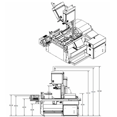 Vertical Mitering Semi-Automatic Band Saw