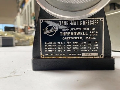 Threadwell Tangi-Matic Dresser Grinding Fixture in a Metal Box Made in USA