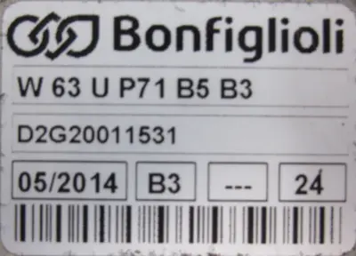 NEW BONFIGLIOLI W63U97B5B3 GEAR REDUCER