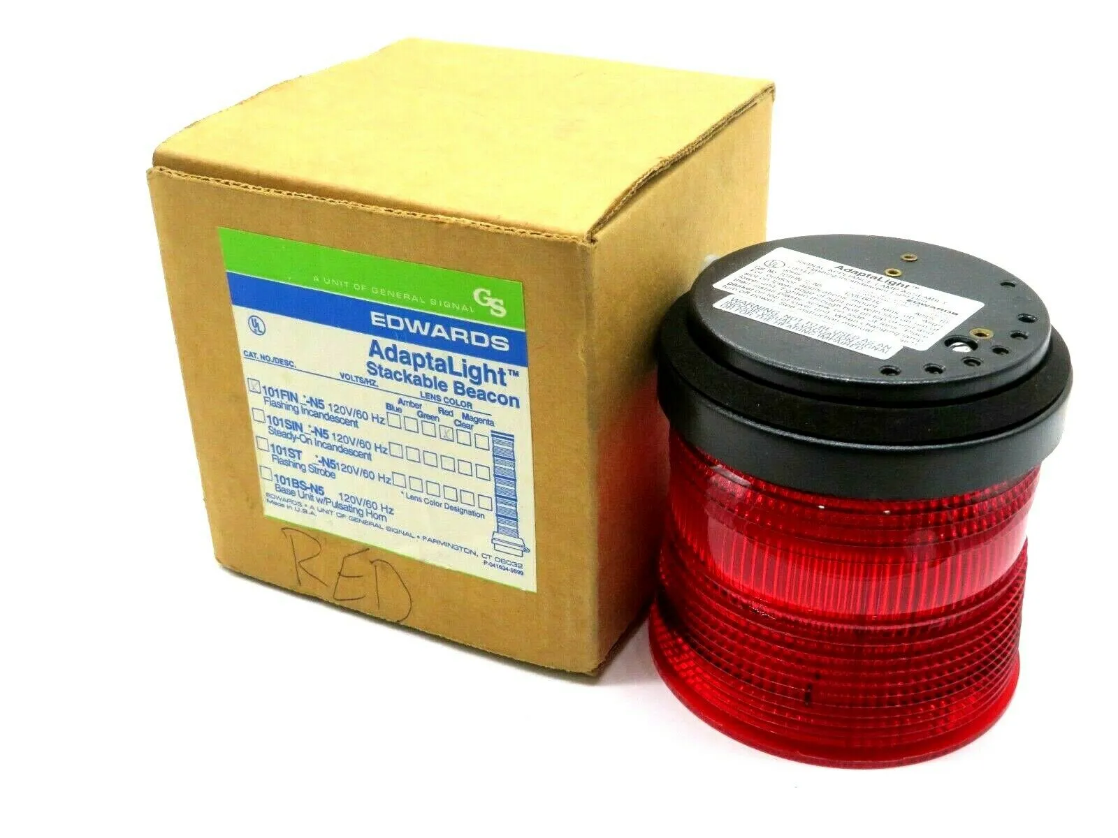NEW UTC FIRE & SECURITY EDWARDS 101FIN-R-N5 RED STACK LIGHT 101FINRN5