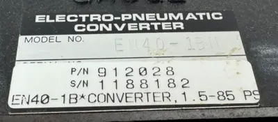 USED HORTON 912028 ELECTRO-PNEUMATIC CONVERTER EN40-1BN 1.5-85PSI