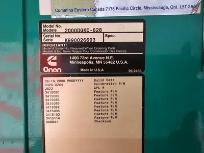Used CUMMINS 2000DQKC-628 Generators British Columbia CA | Lenmark #277278