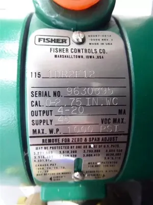 Fisher Controls 1151DR2F12 Draft Range Pressure Transmitter 0-2.75 in WC New NIB