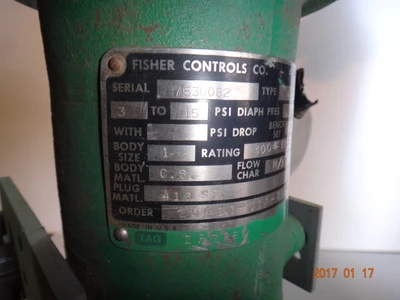 Fisher 1", Class 300, Cast Steel, Control Valve