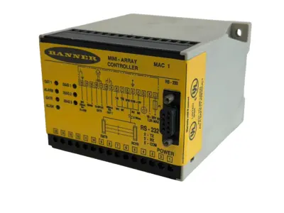 NEW BANNER RS-232 MINI-ARRAY CONTROLLER MAC 1, 43296 1.2A MAX 16-30VDC RS232