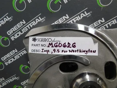 Schurco Slurry M60626 Impeller for Worthington Pump 9.5" Dia. 0.858" Bore Used