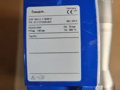 USED 2013 SWAGELOK VAF-M3-2-1-06M-0
