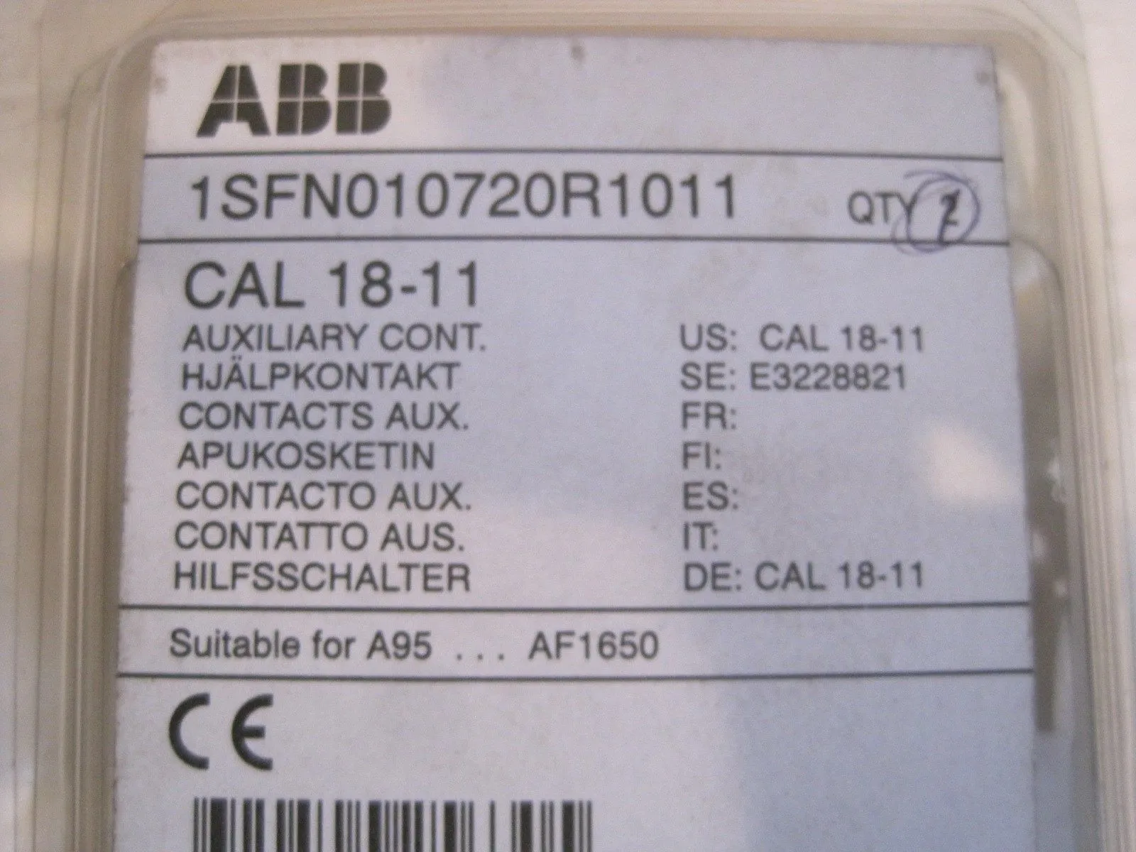NEW ABB 1SFN010720R1011 AUXILIARY CONTACT