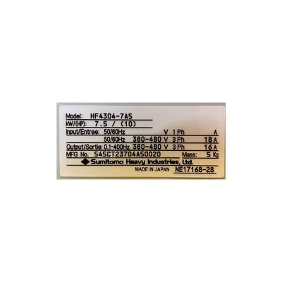 USED SUMITOMO DRIVE TECHNOLOGIES HF4302-7A5