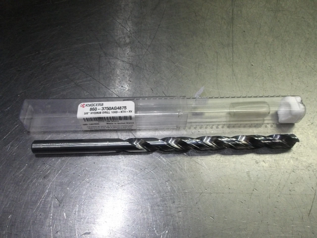Kyocera 3/8" Coolant Thru 10xd Carbide Drill 3/8" Shank 860-3750AG4875 (LOC3638A)