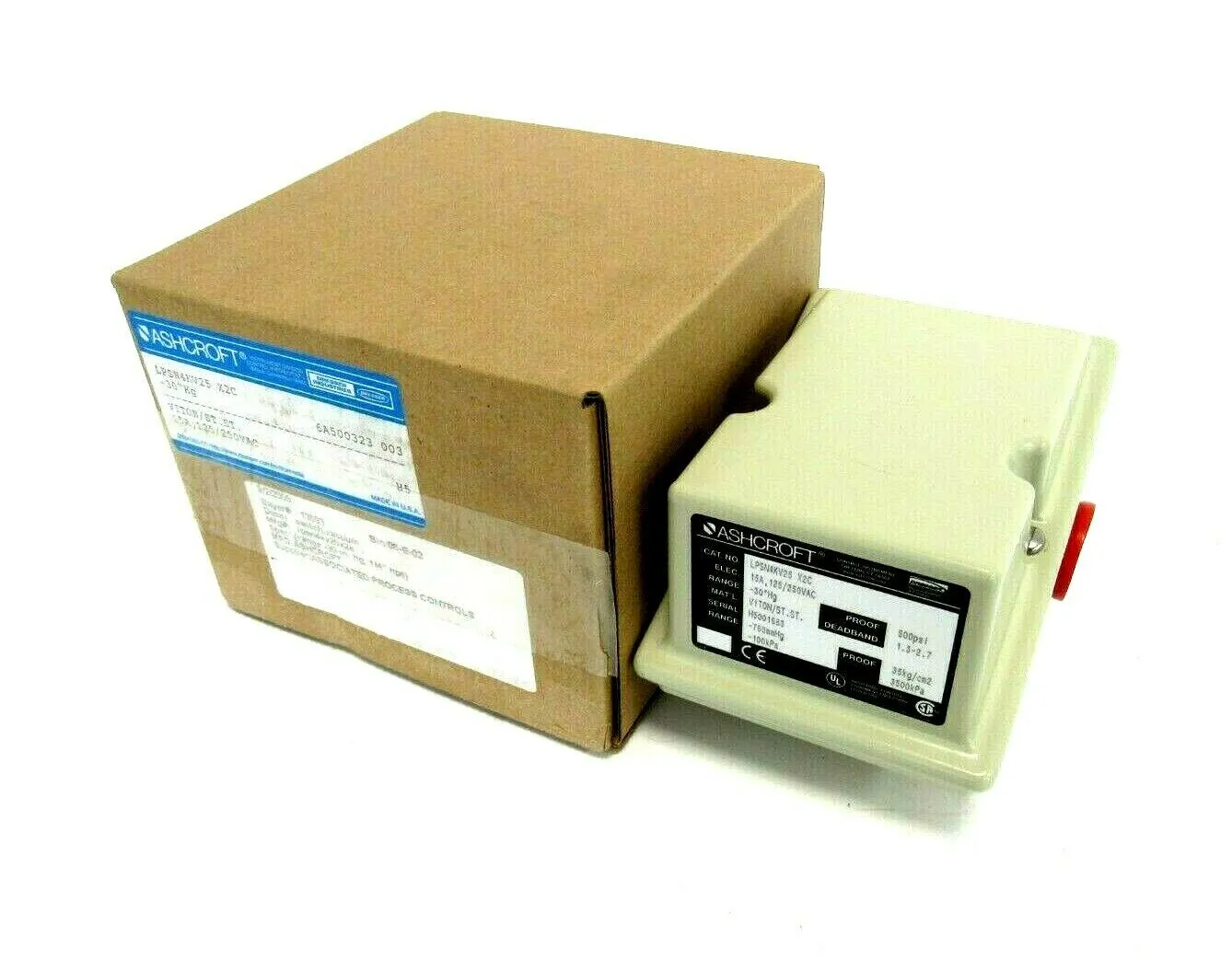 NEW ASHCROFT LPSN4KV25-X2C PRESSURE SWITCH -30"HG LPSN4KV25X2C