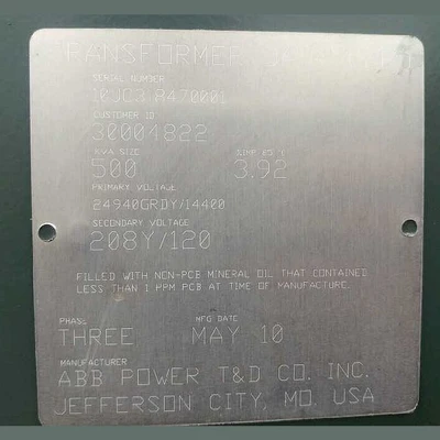 ABB 500 kVA Transformer