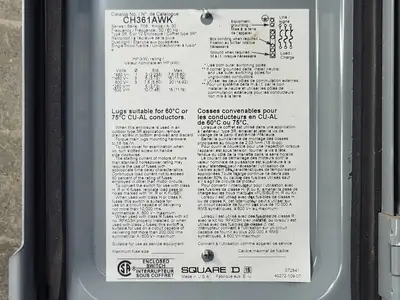 USED SQUARE D CH361AWK